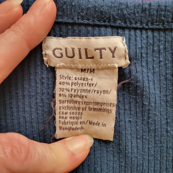 Guilty | Blue Zip Mini Dress | Womens M | Casual Silver Hardware - Picture 8 of 9